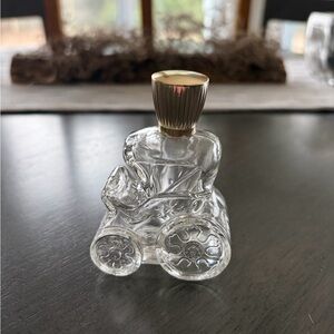 Vintage AVON Glass Baby Car Perfume Bottle with Gold Cap